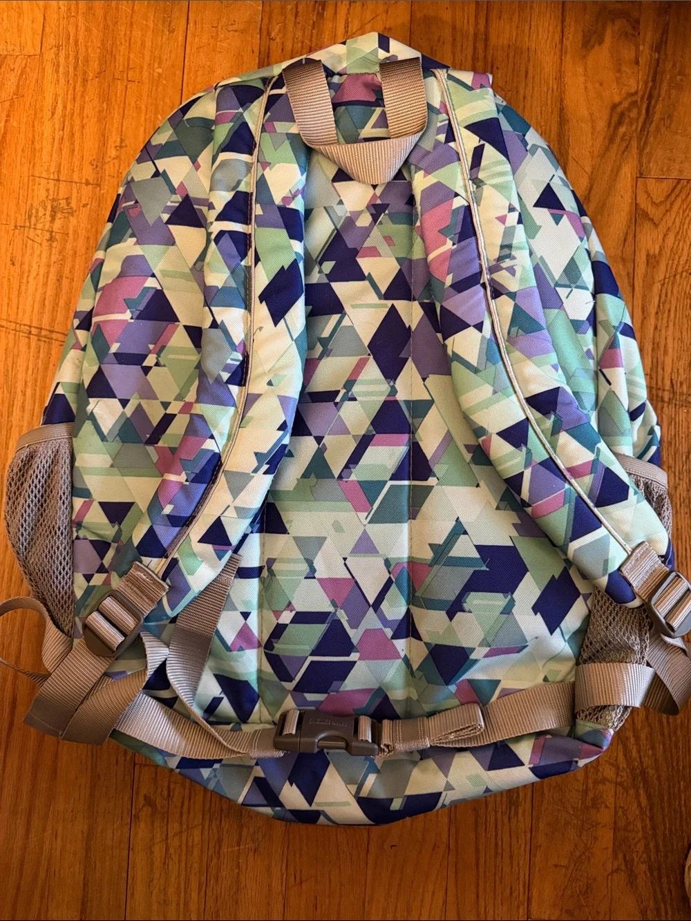 L.L. Bean Geometric Backpack in Blue, Teal & Purple